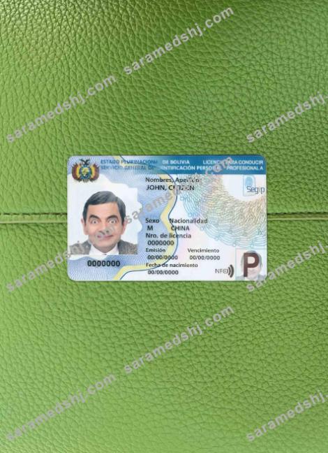 Bolivia driving license template (2017 – present) photolook FRONT